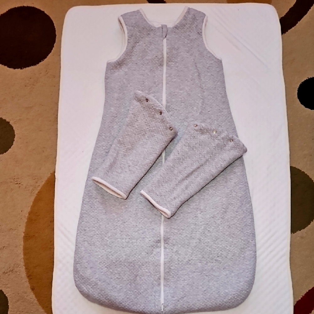 Gray Baby Sleeping Bag with detachable sleeves